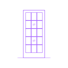 Buildings Interior Doors Lite Interior Door Grid 15 Panels Outline Drawing Svg Vector, Free Vectors File